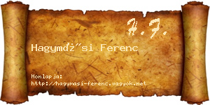 Hagymási Ferenc névjegykártya