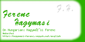 ferenc hagymasi business card